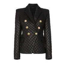 Load image into Gallery viewer, Quilted Vegan Leather Blazer
