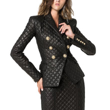 Load image into Gallery viewer, Quilted Vegan Leather Blazer
